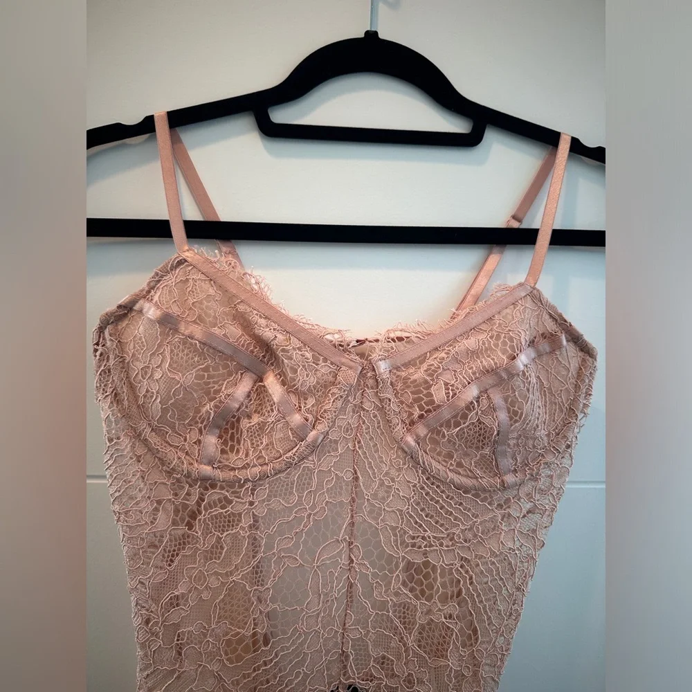 Bardot Superdown Britney Lace Bodysuit Pink Sheer Feminine Romantic | Size 6/S - Picture 13 of 17